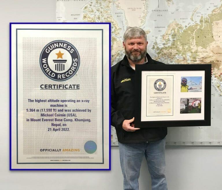 MinXray’s Mike Cairnie Earns Guinness World Record for Operating an X-ray at the Highest Altitude