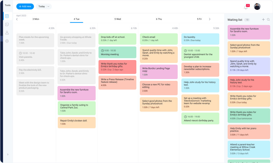 Shape your day effortlessly with Bordio: Your free daily schedule guru!